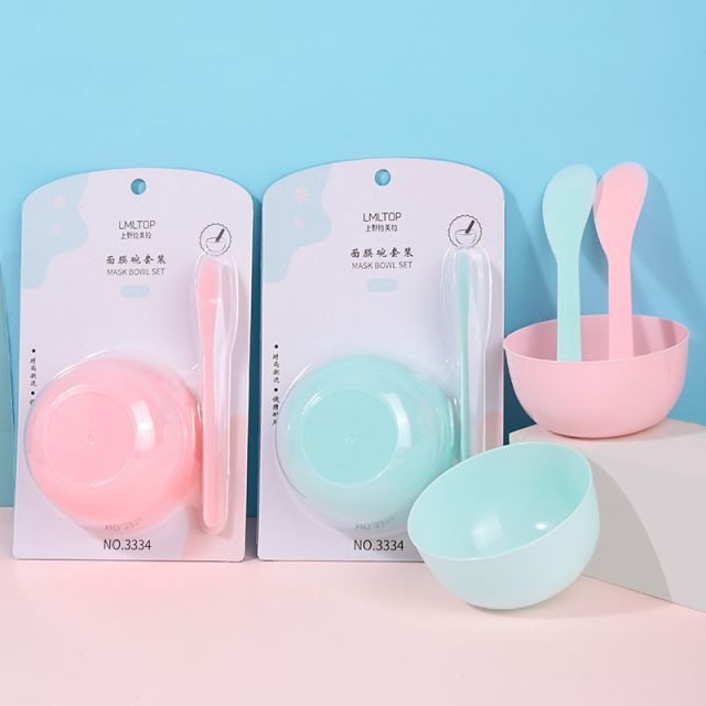 ameila 2 In 1 Facial Mixing Bowl Set Cosmetic Plastic Diy Spa Beauty Bowl Sets Facial Mixing Powder Bowl And Spatula 3334