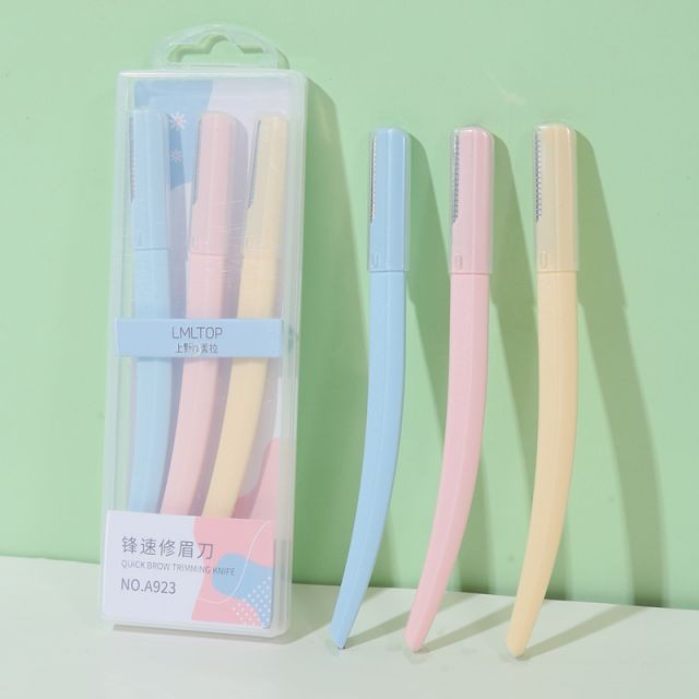 Lameila 3pcs OEM Dermaplaning Facial Eyebrow Face Razor Shaper Set Safety Stainless Steel Hair Remover Trimmer Kit A923