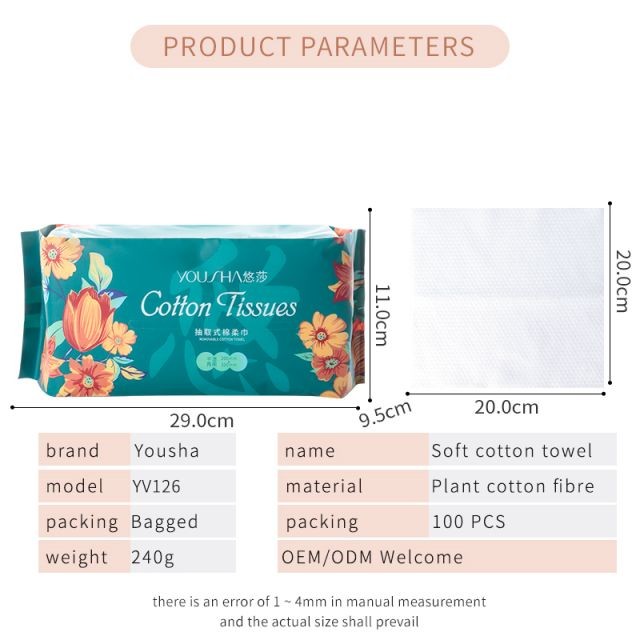 Cotton Tissues   View larger image        Share Ready to Ship In Stock Fast Dispatch LMLTOP 100pcs/bag Soft Custom Logo White Cotton Fabric Non Woven Face Towel Reusable Makeup Remover Face Wash Towel YV126
