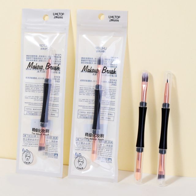 LMLTOP Top Sale Eyeshadow Blending Brush Custom Logo Double Ended Make up Brushes Soft Flat Concealer Brush B0482 B0534