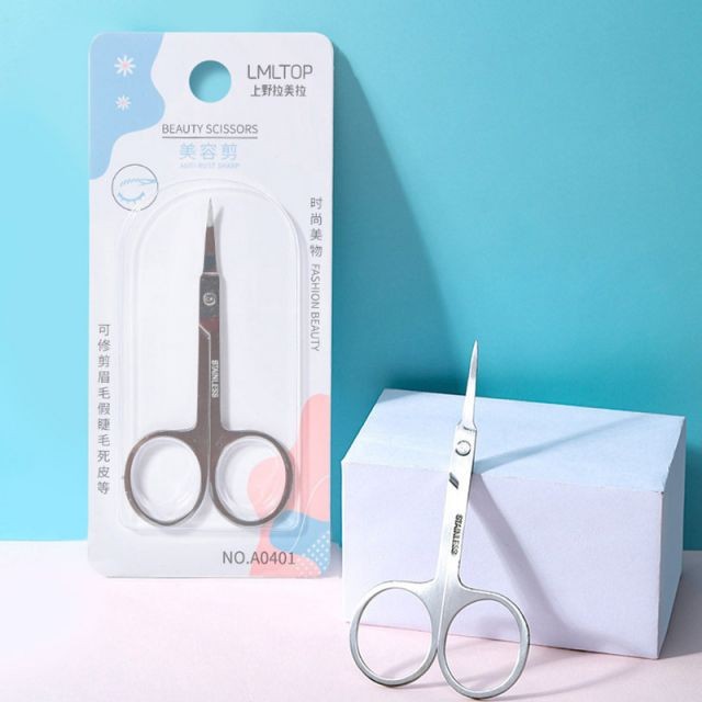 Wholesales stainless steel point head eyebrow grooming scissors eyebrow scissors beauty tool A0401