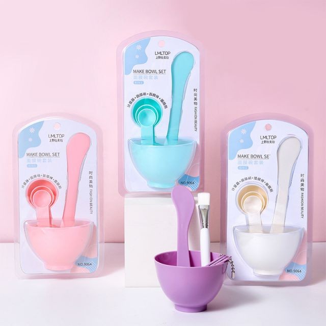 Lameila Manufacturer Wholesale Cosmetic Face Mask Applicator Brush Spatula Mask Mixing Bowl With Measuring Spoon 6 In 1set 9064