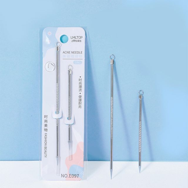 Lameila 2pcs Hot selling skin care blackhead Blemish Remover Needle double-sides stainless steel ance needle E097