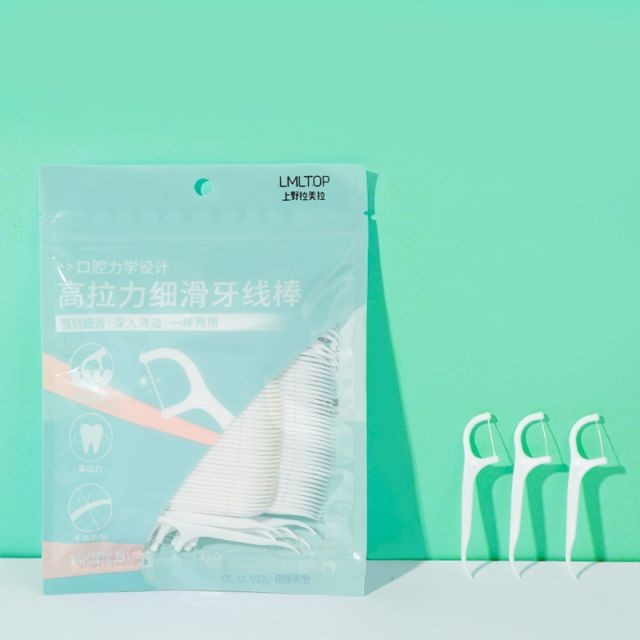 Factory Wholesale 100pcs Plastic Toothpicks Care Dental Floss Pick Eco Friendly Custom Dental Floss Pick Stick SY001