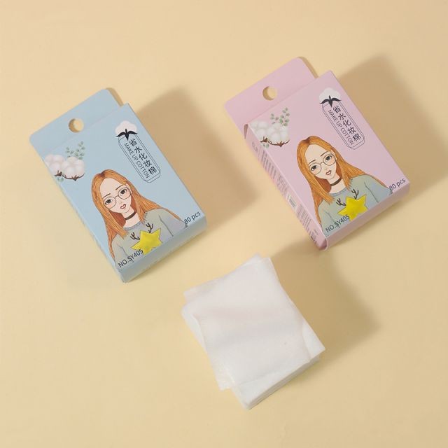 LMLTOP Factory Price 80pcs Thin Cotton Pad For Face Clean Care Custom Logo Organic Cotton Makeup Remover Pads SY405