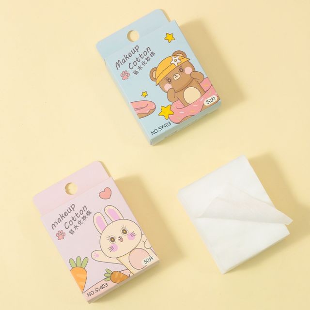 50pcs/box Custom Logo Thin Save Water Cosmetic Cotton Pads Clean Skin Care Cotton Toner Pad For Face Makeup Cotton Pad SY403