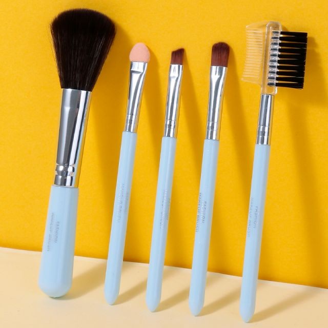 Factory Wholesale 5pcs Cosmetic Make Up Brush Set With Case Soft Natural Hair Vegan Custom Makeup Brushes For Women L0780