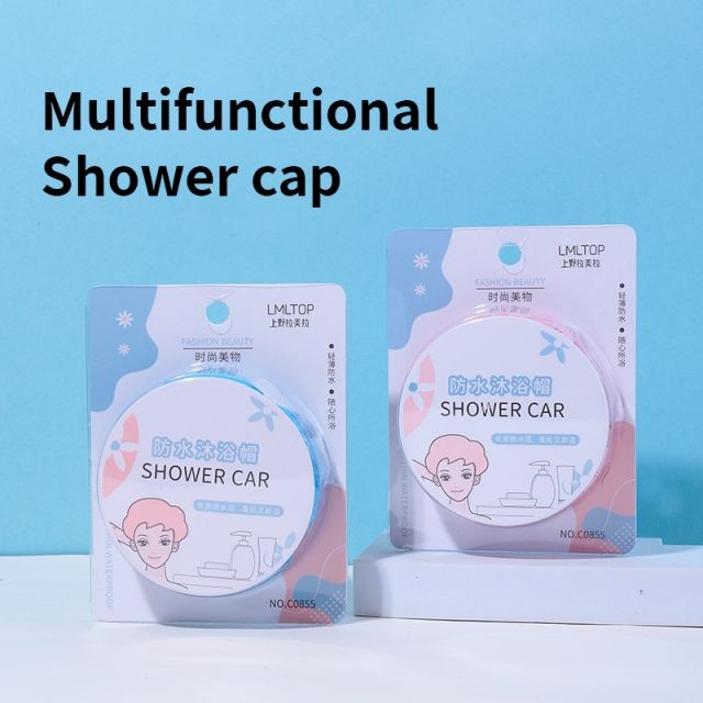 Lameila OEM Luxury Shower Caps For Women Hotel Eva Plastic Waterproof Shower Cap Fashion Custom Hair Bonnet With Logo C0855