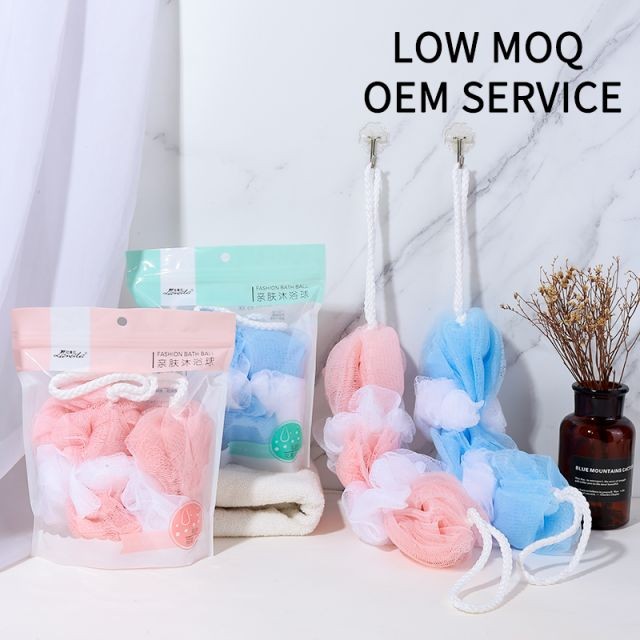 LMLTOP Soft Bubble Shower Ball Sponge Custom Logo Bath Sponge Body Scrub Exfoliating Remover Bath Ball C068