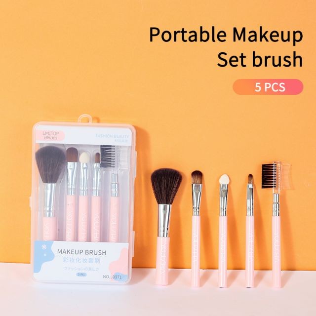 5pcs portable best quality professional makeup brush set custom logo cosmetic vagan brushes for make up foundation Lip L0971