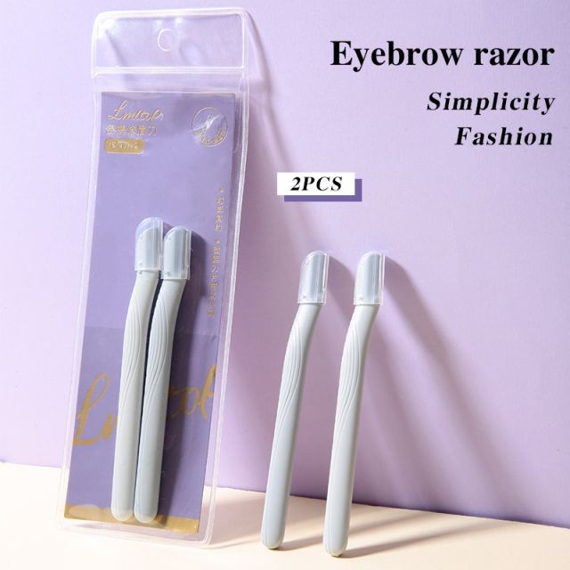 LMLTOP 2pcs Non-Slip Handle Eyebrow Shaver Stainless Steel Blade Eyebrow Razor And Facial Razor Eyebrow Trimmer For Women A993