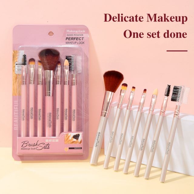 LMLTOP 7pcs Professional Lip Eye Make Up Cosmetic Brush Set Makeup Brush Set High Quality Custom Logo Private Label L0976