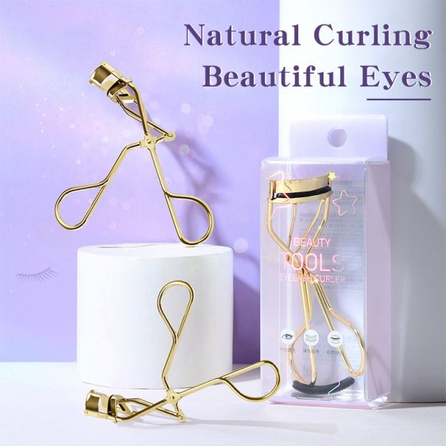 LMLTOP OEM 1pcs Golden Beauty Tools Eyelash Stainless Steel Eyelash Curler High Quality Curling Eyelashes Private Label SY520