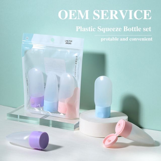 LMLTOP 3pcs 30ml Plastic Empty Bottle Flip-Open Squeeze Bottle Portable Small Capacity Empty Shampoo Bottles SY711