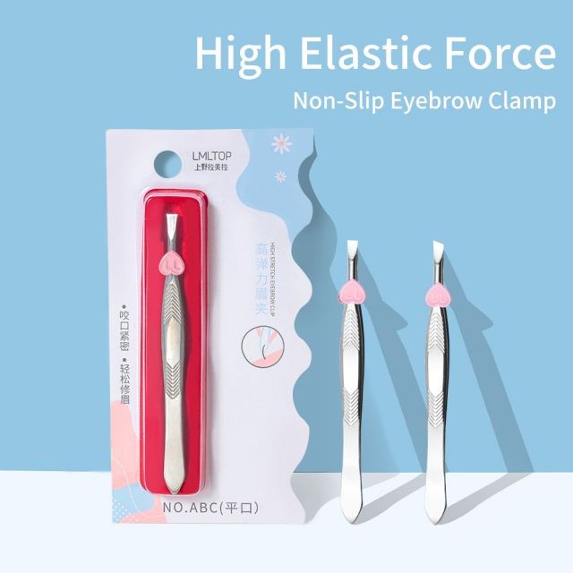 OEM LMLTOP Stainless Steel Tweezers Eyebrow Smooth Shape Tweezers For Eyelash Extension Eyebrow Tweezer Set Private Label ABC