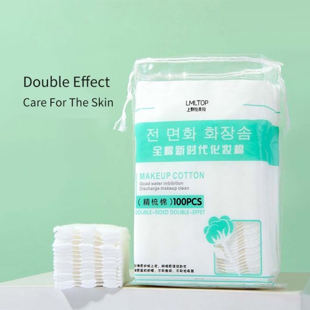 LMLTOP 100pcs Wholesale Double Side Makeup Cotton Pads High Quality Disposable Cotton Pads Cotton Makeup Remover Pads B1082