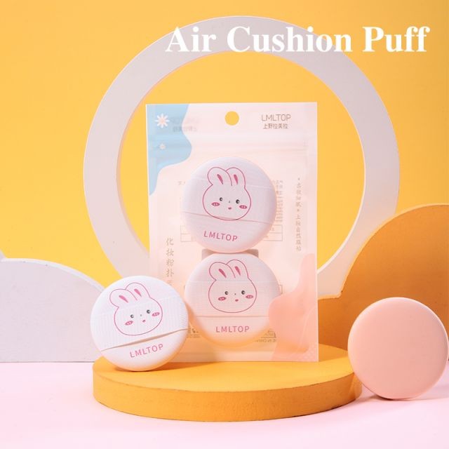 LMLTOP OEM Wholesale 2pcs Soft Foundation Powder Puff Beauty Sponge Circle Air Cushion Puff Private Label SY219