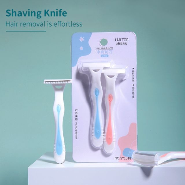LMLTOP 2PCS Wholesale Single Layer Shaving Razor Set Female Comfortable Handle Shaving Knife Woman Private Label SY1018