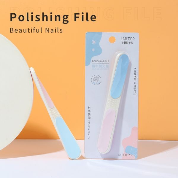 LMLTOP Portable Manicure Pedicure Polishing Shape Tools Ps Eva Double Sided Fine Sand File Surface Nail Polish File C0323