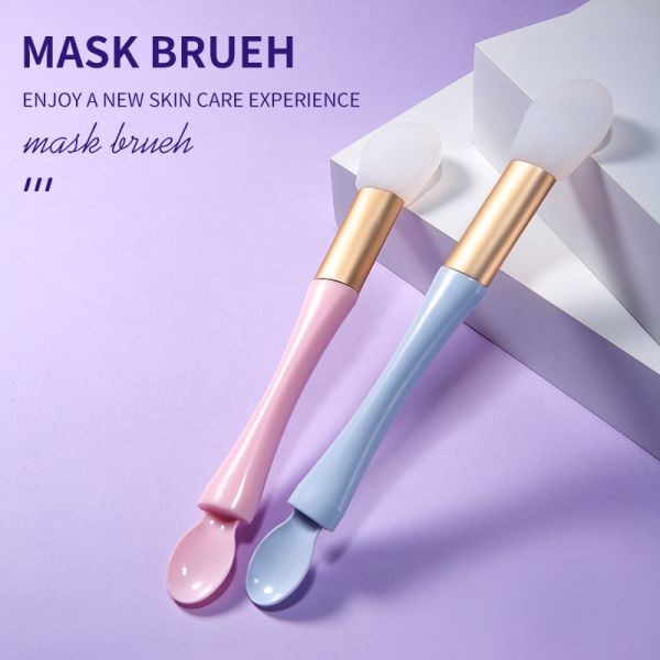 LMLTOP Wholesale Silicone Mask Brush Double-End Face Masking Brush Low Price Cosmetics Spatula Cream Applicator SY607