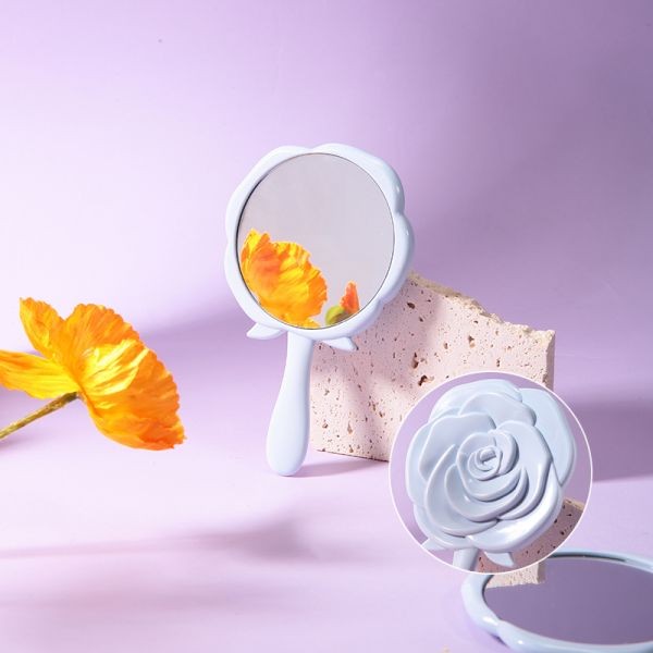 LMLTOP Low Price Wholesale Cosmetic Mirror In Hand Blue Pocket Mirror Compact And Portable SY731