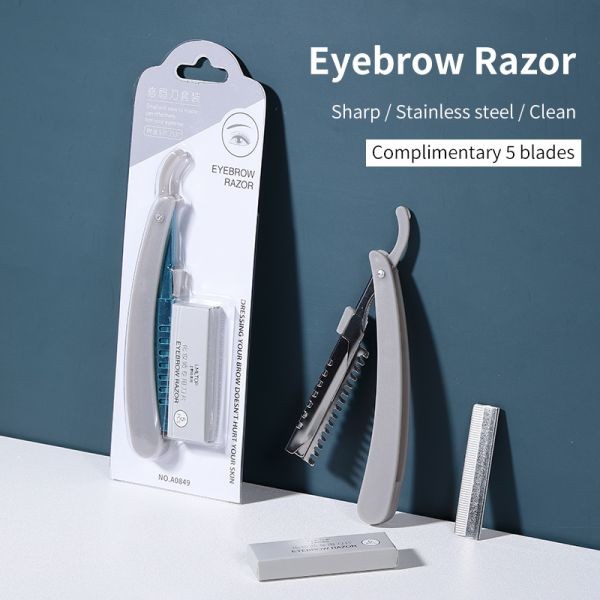 LMLTOP Manufacturer Eyebrow Razor Foldable Eyebrow Trimmer Waterproof Stainless Steel Blade Not Easy To Rust A0849