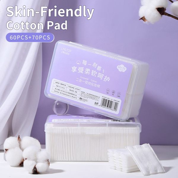 LMLTOP 130pcs Non-Woven Fabric Cosmetic Cotton Pads For Face Cotton Pads High Quality Sandwich Makeup Remover B369