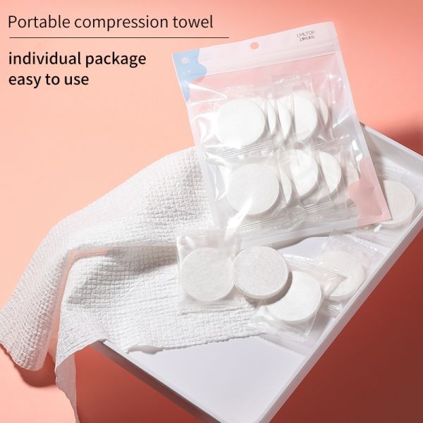 LMLTOP 10pcs Travel Kit Compression Face Towel Non-Woven Fabric Portable Disposable Face Towel Individual Packaging SY418