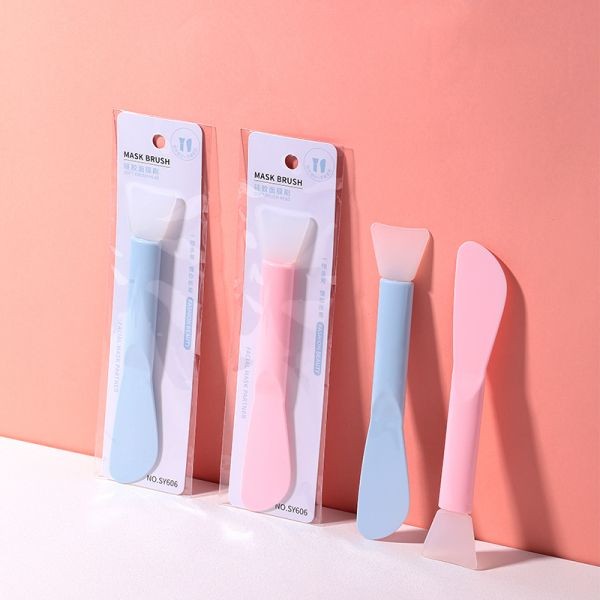 OEM LMLTOP Double-End Silicone Mask Brush Low Price Face Masking Brush Cosmetics Spatula Cream Applicator Wholesale SY606