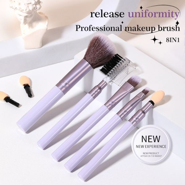 LMLTOP 8pcs Cosmetic Brush Set Professional Lip Eye Make Up Makeup Brush Set Replaceable Eyeshadow Brush L0978