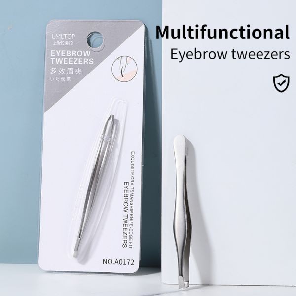 LMLTOP Wholesale High Quality Eyelash Extension Tweezers Stainless Steel Eyebrow Tweezers Professional Eyebrow Tweezers A0172