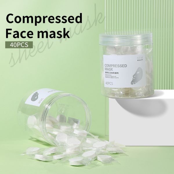 LMTLOP 40pcs/Pvc Box Soft Cotton Compressed Facial Mask Sheets Diy Spa Cosmetic Skin Care Compression Face Mask D0903