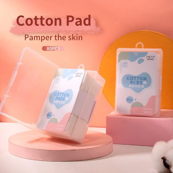 LMLTOP 80pcs Low Price Non-Woven Disposable Cosmetic Cotton Pads For Face Makeup Remover B370