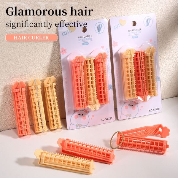 LMLTOP Diy Hair Styling 3pcs Heatless Hair Curler Portable Nylon Plastic Roller For Hair For Home Use SY120