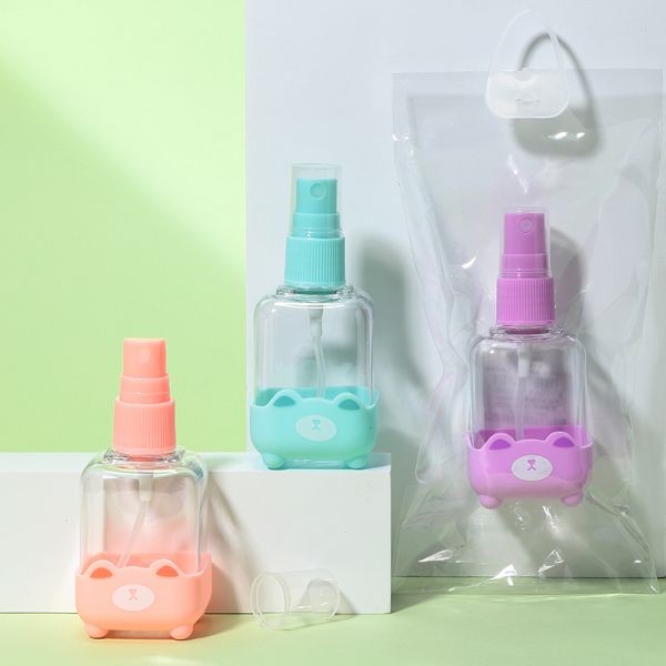 LMLTOP 70ml PET Cartoon Plastic Spray Bottle Portable Travel Bottles High Quality Subpackage Empty Bottles SY718