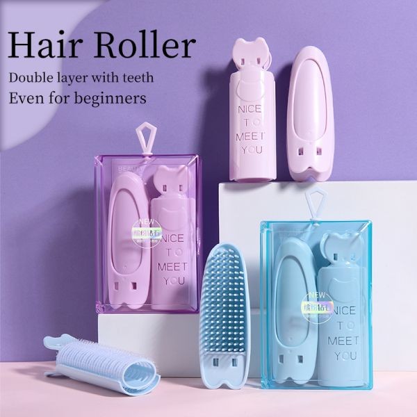 LMLTOP Daily Use Fluffy Hair Styling Tools 2pcs Portable Hair Curler Plastic Hair Roller Wireless Non-Heating With Case SY133