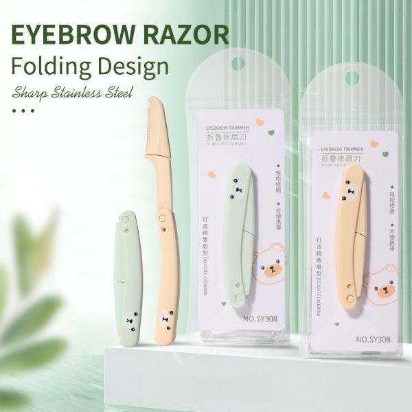 LMLTOP Portable Safety Eyebrow Razor And Facial Razor Foldable Eyebrow Hair Trimmer Wide Netting Blade Edge SY308