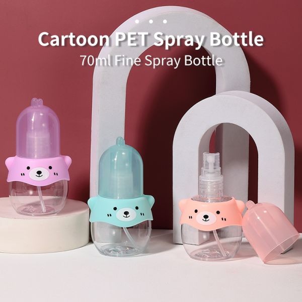 LMLTOP 70ml PET Cartoon Sprays Bottles Plastic Travel Bottle High Quality Empty Bottles SY721