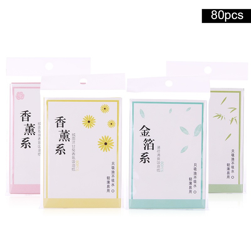 Lameila 80pcs Facial Tissue Natural Linen Oil Blotting Paper Green Tea Cosmetic Tool for Oily Skin Oil Absorbing Sheets