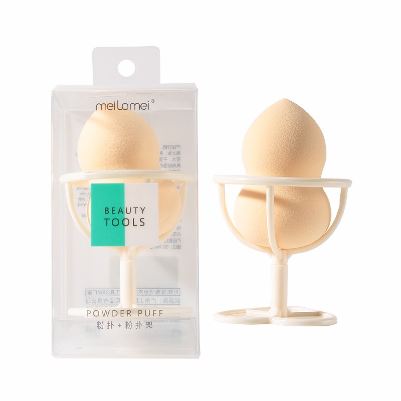 Meilamei Soft Make Up Sponge Packaging Latex Free Foundation Powder Puff Makeup Blender Puff with holder E525