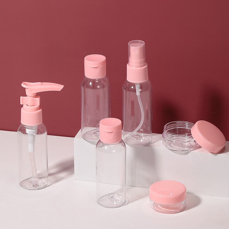 Guangzhou Manufacturer 10ml 50ml Plastic Travel Empty Bottles Packaging Container Cosmetic Jar Shampoo Plastic Pump Bottle Set SY1064