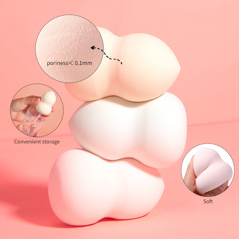 LMLTOP gourd shaped sponges with cartoon bracket make-up egg colorful makeup sponge egg vegan 2023 T012