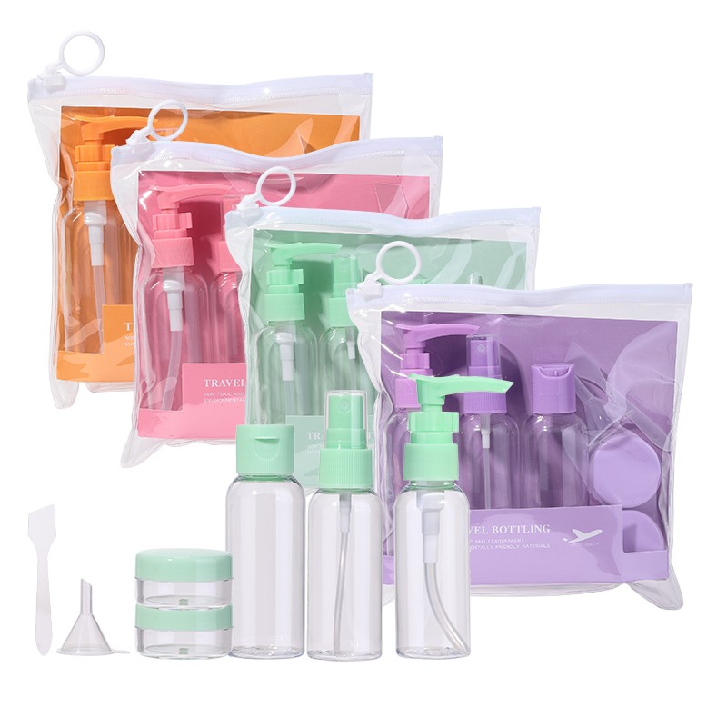 LMLTOP Portable eco friendly refillable travel bottles set for toiletries 7pcs toiletry travel bottles comsteic kit set SY761