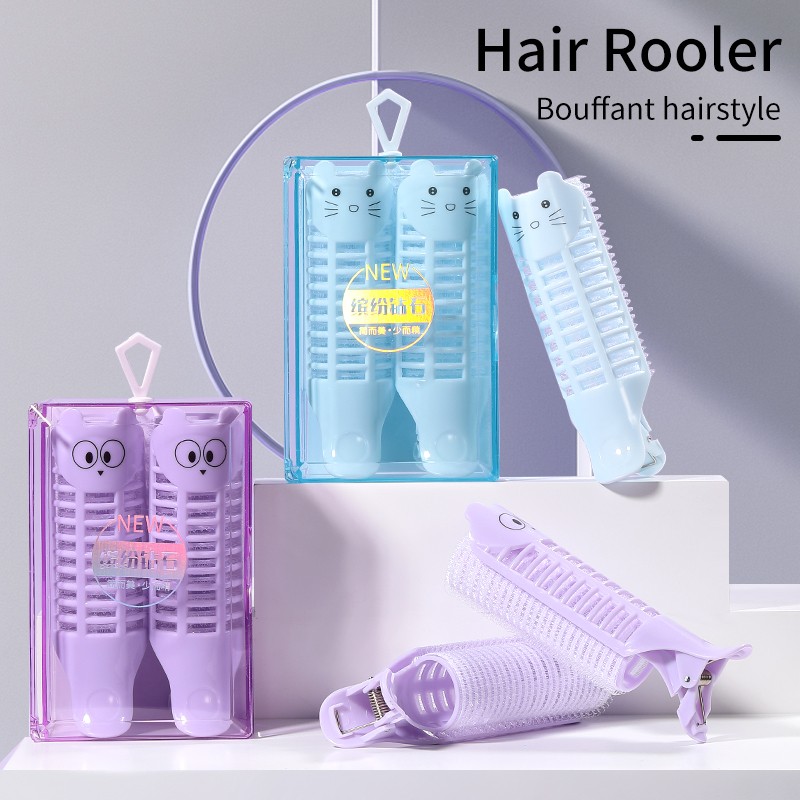 High Quality 2pcs Hair Accessories Roller Self Grip Hair Rollers cartoon cosmetic heatless plastic hair curler clip
