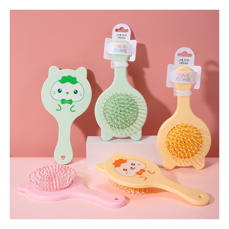 LMLTOP Fragrant plastic color cartoon cat air bag hair comb hair care air cushion massage hair comb gift for woman SY744