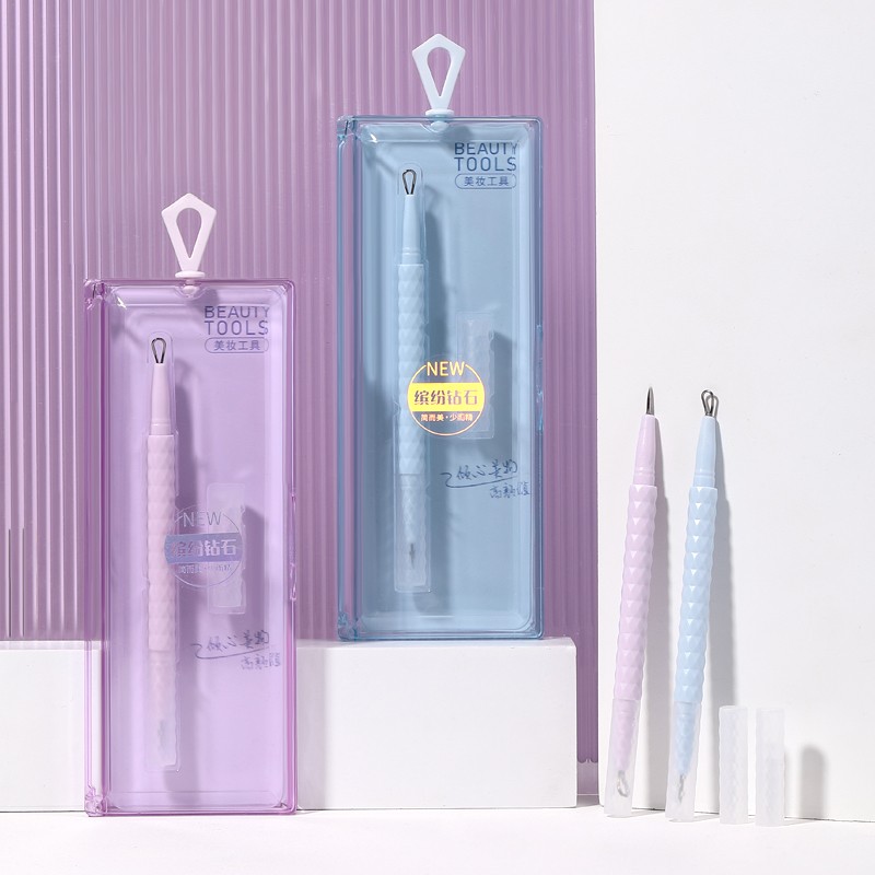 LMLTOP High Quality Acne Blackhead Removal Needle Blackhead Circle Loop Sharp Acne Needles Set With Plastic Case SY555