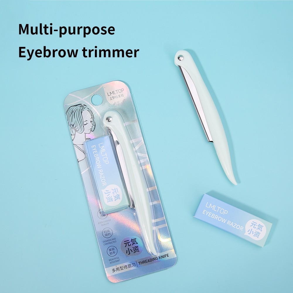 LMLTOP Guangdong eyebrow trimming knife TOP-047 folding eyebrow razor trimmer sharp blade shaver knife hair remover set