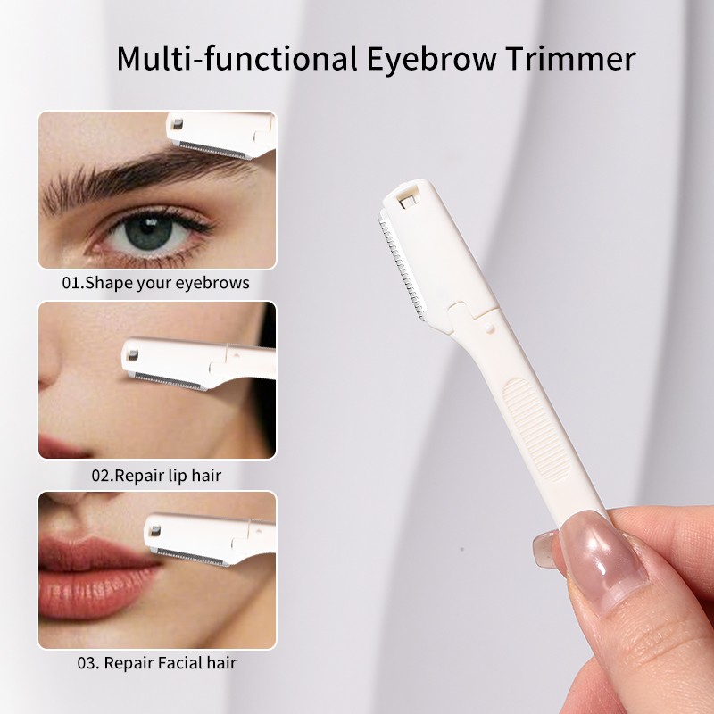 3 in 1 Eyebrow Trimmer Set JJF16 Tools High Precision Eyebrow Clip with Comb Travel White Beauty Eyebrow Scissor 3 in 1 Eyebrow Trimmer Set JJF16 Tools High Precision Eyebrow Clip with Comb Travel White Beauty Eyebrow Scissor