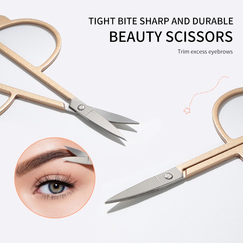 Cartoon Cute Multi-Functional Golden Makeup Scissors with Pointed Tips JJF14 Small Eyebrow Shaping Razor Beauty Eyebrow Tweezers Cartoon Cute Multi-Functional Golden Makeup Scissors with Pointed Tips JJF14 Small Eyebrow Shaping Razor Beauty Eyebrow Tweezers