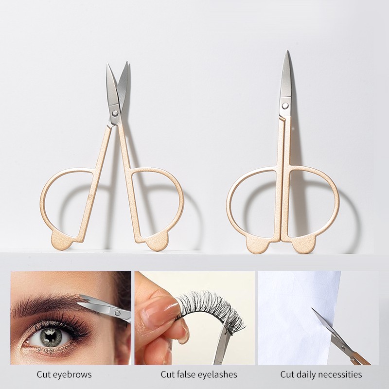 Cartoon Cute Multi-Functional Golden Makeup Scissors with Pointed Tips JJF14 Small Eyebrow Shaping Razor Beauty Eyebrow Tweezers Cartoon Cute Multi-Functional Golden Makeup Scissors with Pointed Tips JJF14 Small Eyebrow Shaping Razor Beauty Eyebrow Tweezers